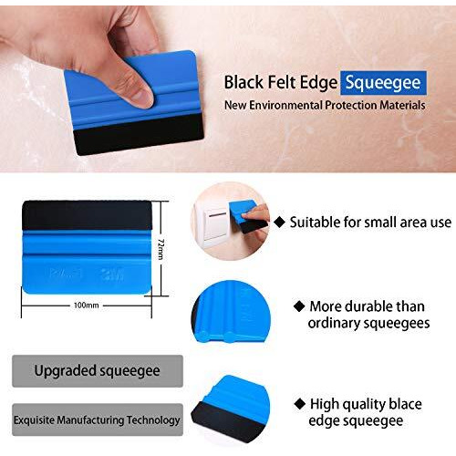 Zibuyu Wallpaper Scraper Tool Kit All Purpose Car Wrap Scraper Kit Tint Glass Film Scraper Kit With Scraper, Cutter, Blade Replacement, Smoother Tool Kit For Wall Paper, Car Wrap, Film
