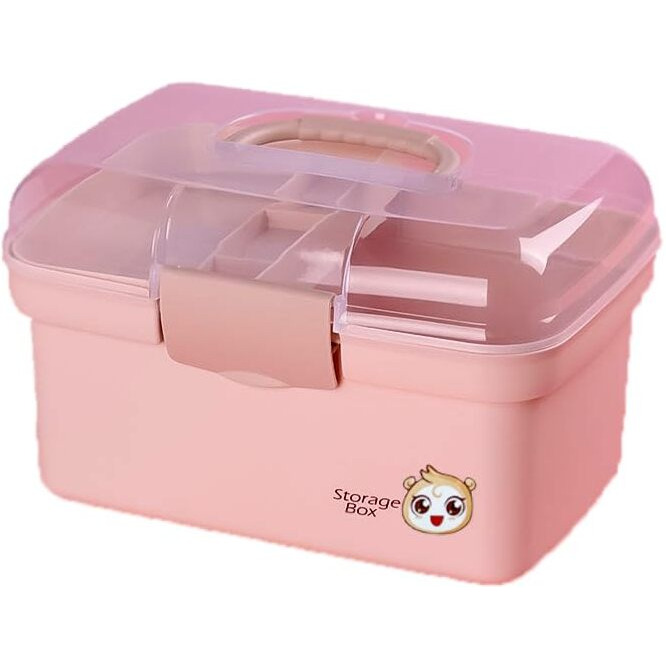 Baby Bucket Plastic Medical Kit | First Aid Kit | With Handle (Peach)