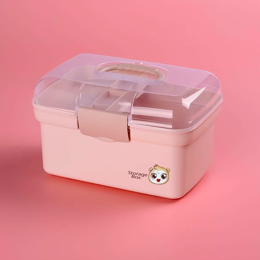 Baby Bucket Plastic Medical Kit | First Aid Kit | With Handle (Peach)