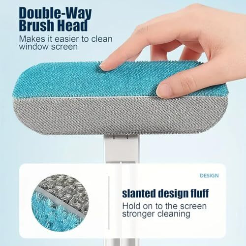 4 In 1 Window Multifunctional Screen Brush Mesh Cleaning Brush With Extended Handle, Mosquito Door Net Cleaner Brushes Double-Sided Glass Windows Cleanings Tools