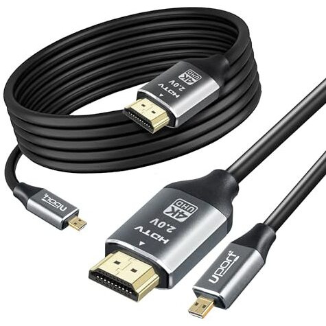 Uport 1.8 Meter Micro Hdmi To Hdmi 2.0V Cable With High Speed, 4K@60Hz, Compatible With Camera, Laptop, Cctv, Projector, Monitor (6 Feet)