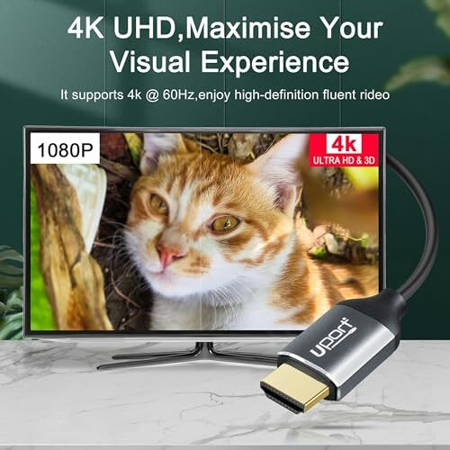 Uport 1.8 Meter Micro Hdmi To Hdmi 2.0V Cable With High Speed, 4K@60Hz, Compatible With Camera, Laptop, Cctv, Projector, Monitor (6 Feet)