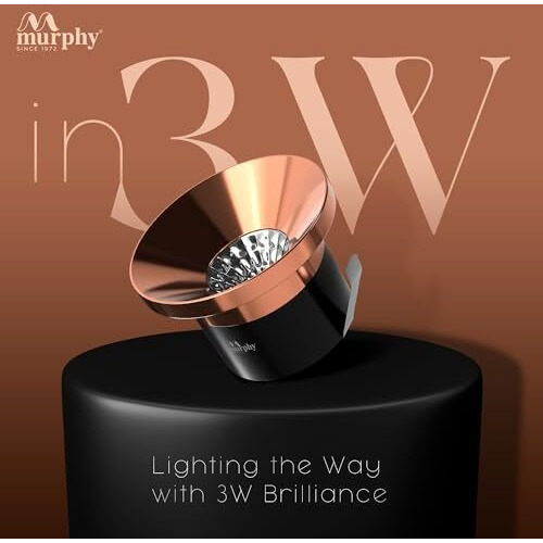 Murphy 3W Rose Gold Finish Button Led Spot Lights | Pack Of 2 | Warm White (Golden Yellow) | Perfect For Home & Commercial Spaces