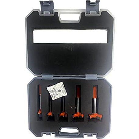 Jon Bhandari Tools Hinge Boring Forstner Drill Bit Set  Carbide Tipped Steel Bits For Wood, Plywood & Woodworking  Clean Cutting Drill Bit Kit With Carry Case (Sizes 15Mm, 20Mm, 25Mm, 30Mm, 35Mm)