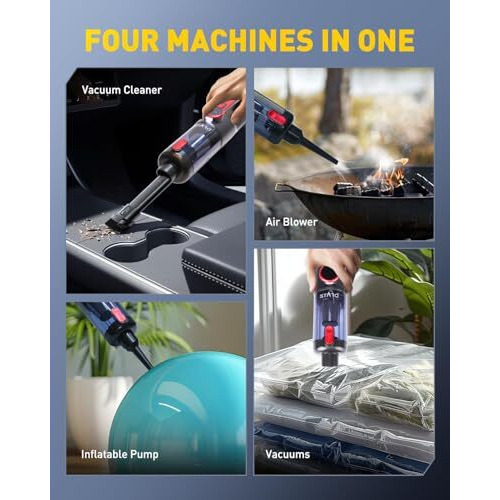 Starq Tornado Wireless Vacuum Cleaner For Home And Car High-Power 15000 Pa Suction With Bldc Motor Usb-C Rechargeable 2 Suction Modes Portable & Stylish Design With Led Light