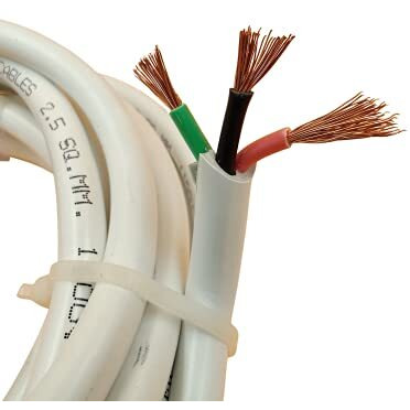 Indrico 2.5 Mm 3 Core Copper Cable Wire For A.C. Electrical Uses Isi Mark White Pvc (3 Meter)