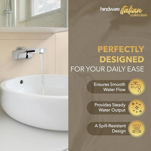 Hindware Italian Collection F530041Cp Starc Bib Cock (Foam Flow) With Wall Flange, Brass With Chrome Finish | 12-Year Manufacturer Warranty
