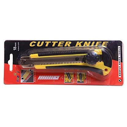 Eclet Heavy Duty 18 Mm Cutter Knife Utility Knife Box Cutters, Utility Knife Retractable, Compact, Extended Use For Heavy Duty Office, Home, Craft Arts (Color As Per Availability) B