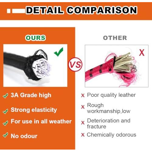 Serplex 4Pcs Boungee Cords 24 Inches Heavy Duty Outdoor Elastic Bungee Straps With Dual End Hook, Elastic Bungie Straps, Bungy Cords, Rubber Bunjee Chords Multi Use Rope For Luggage, Camping, Tidying