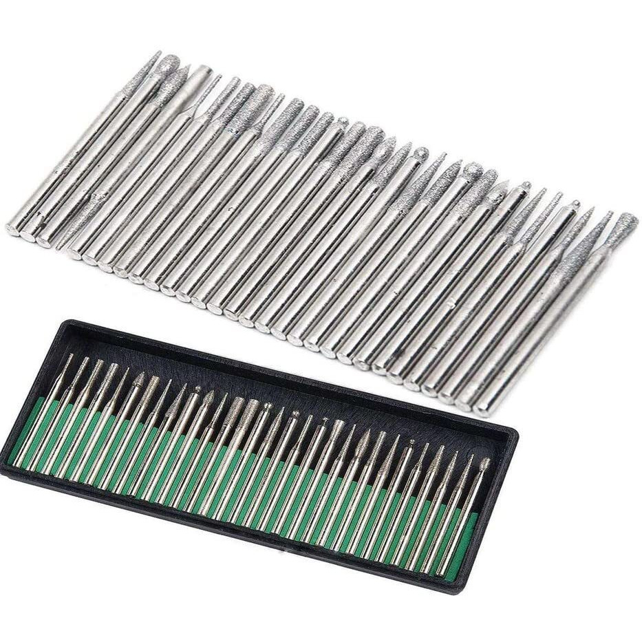 Diy Crafts Pack Of 1 Set, 20 Pcs Diamond Burr, 30 Pcs Diamond Burr Drill Bits For Engraving Carving Dremel Rotary Tiles Glass (Pack Of 1 Set, 20 Pcs Diamond Burr)