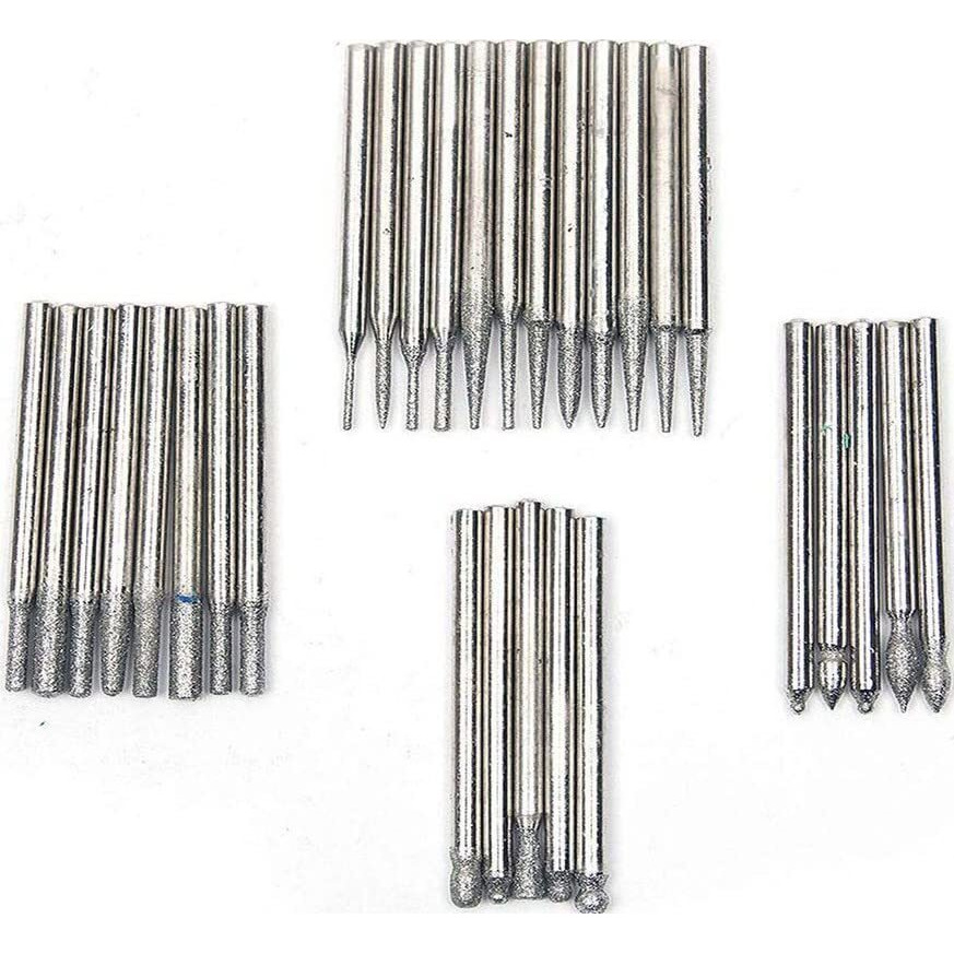 Diy Crafts Pack Of 1 Set, 20 Pcs Diamond Burr, 30 Pcs Diamond Burr Drill Bits For Engraving Carving Dremel Rotary Tiles Glass (Pack Of 1 Set, 20 Pcs Diamond Burr)