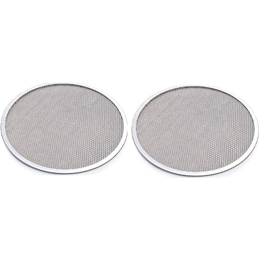 Zenshop Combo Aluminum Pizza Screen/Mesh For Home Kitchen Restaurant Supplies, Diameter 8 Inch, Sliver (Pack Of 2)