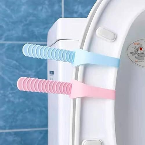 Curated Cart Silicone Toilet Seat Cover Lifter | Self-Adhesive Toilet Seat Holder With Double Tape | Toilet Cover Support Tools Bathroom Accessories Maintain Hand Hygiene (Pack Of 4)