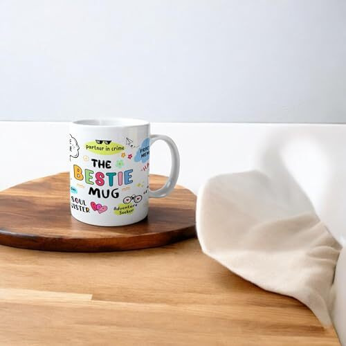 Since 7 Store &quotThe Bestie Mug Coffee Mug With Greeting Card - Beautifully Designed Mug For Girl Bestfriends/Perfect Birthday/Any Occasion Gift Friendship Day
