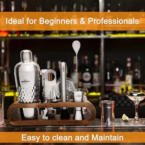 Bar Set For Drinks Home - Premium Cocktail Shaker Set With Bar Accessories For Home, 11 Pcs Cocktail Set With Stand, Barkit For Gift