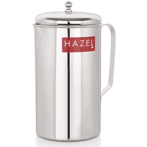 Hazel Water Jug With Lid | Stainless Steel Serve Water Pitcher | Ideal For Serving Water, Juices & Beverages, 2 Litre
