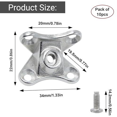 Livzing Zinc Alloy Removable Corner Brace Bracket-Butterfly Shaped Braces For Wooden Furniture-Support Joints For Assembly-Corner Connectors For Tables And Chairs-Detachable Angle Brackets (10 Pieces)