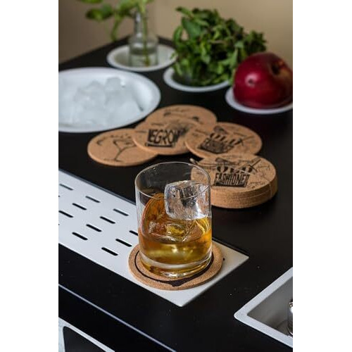 Speedx Home Bar Essentials - Set Of 2 Wooden Coasters Sustainably Harvested Wooden Wine Corks
