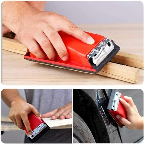 Aasons 6.5" (160Mm) Hand Sanding Block With Clip On Fitting Sanding, Block Sander Pad For Wood Glasses Car Furniture Finishing Sand Paper Sheet Holder Clamp Palm Grip