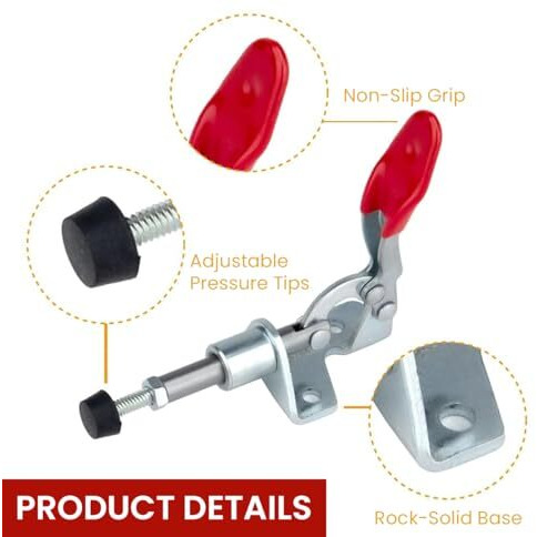 Serplex 4Pcs Push-Pull Toggle Clamps - Galvanized Iron Straight Line With 100Lbs Holding Capacity - Quick Release For Woodworking Jigs And Fixtures