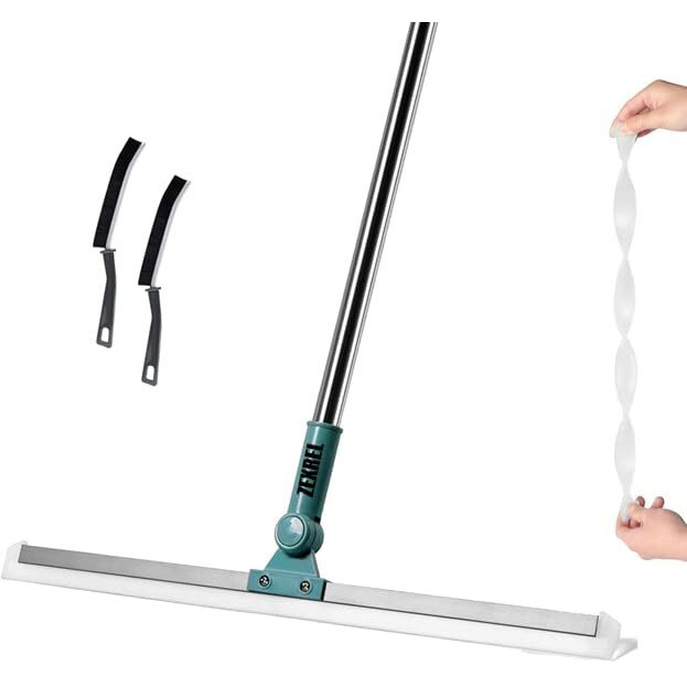 Zexrel 2 In 1 Floor Cleaner Brush Multifunction Magic Broom,Silicone Floor Squeegee Broom With Long Handle,Scraping Besom For Floor Bathroom Kitchen Shower Tile Pet Hair- (1)