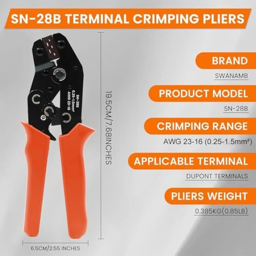 Hasthip Wire Crimping Tool Wire Cutter Ratchet Wire Crimper Set With 1550Pcs Dupont Connectors Male/Female Pin 0.25-1.5Mm For 2.54/3.96Mm Kf2510 Connector 23-16Awg