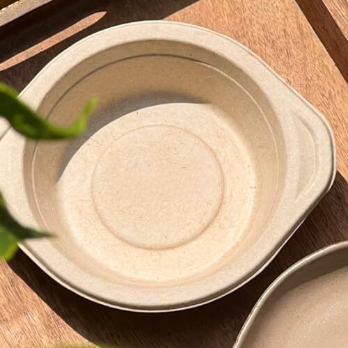 Qudrat Natural Fibre Disposable Salad Bowls 500 Ml (Pack Of 25) / Natural Eco Friendly Biodegradable Bowl/Party, Wedding, Event Bowls, Beige