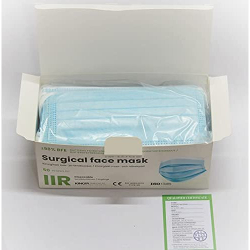 Kingfa 3Ply Surgical Mask With Meltblown Filter Iir Certified 100 Pcs