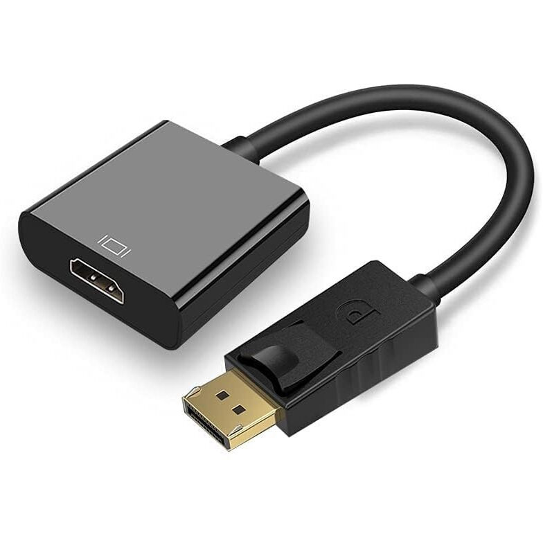 100Fit Display Port To Hdmi Adapter, 1080P Display Port Dp To Hdmi Cable Male To Female Port Support Video & Audio Compatible With Computer, Pc, Monitor, Projector, Hdtv (Not Bidirectional)