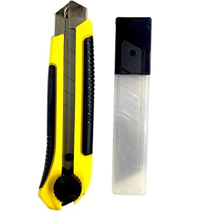 Jon Bhandari Tools Heavy-Duty Utility Knife  25Mm Steel Blade Cutter With Ergonomic Grip For Precision Cutting Of Plastic, Cardboard, Wood, Textiles, Carpet, Leather, Drywall, Cloth & More