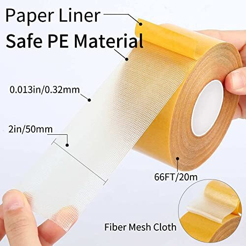 Oxsam Double Sided 3Cm X 20M Long Super Strong Sticky Carpet Tape, Non-Slip Waterproof Removable Mesh Grid Tape For Hardwood Floors, Mats, Wall Hanging & Paste Decoration (20M)