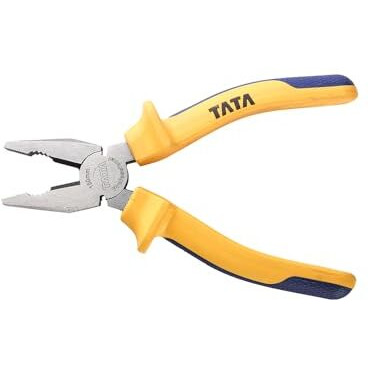 Tata Agrico Safe Insulated Combination Plier For All Electrical Applications | Chrome Vanadium | Anti-Slip Grip | Best For Cutting Wires, Gripping, Bending, Pulling, Etc.(6 Inch - Multicolor)