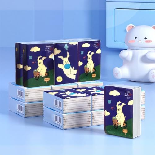 Wolpin Pack Of 10 Pocket Tissue Paper 3 Ply Facial Tissues (8 Pulls Per Pack) Hanky Tissue Paper For Travel, Car