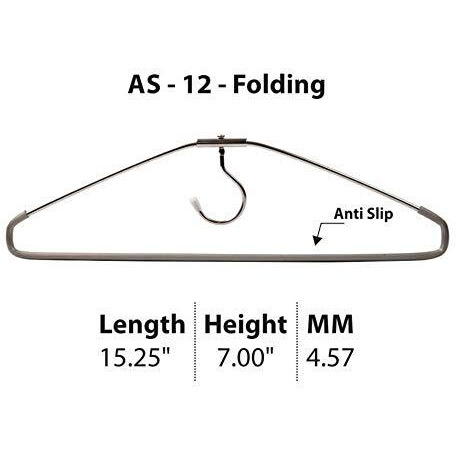 Amarshri Folding Hangers, Steel Chrome Plated Hangers For Clothes, Saree Hangers Pack Of 24 Ii Rustproof Saree And Pants Hangers, Shirt Hanger, Mild Steel Rotating Hangers, Pack Of 24.