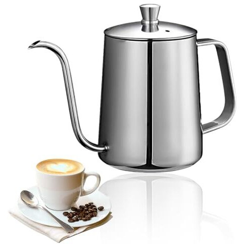 Supvox Pour Over Coffee Gooseneck Water Kettle With Lid 350Ml Stainless Steel Coffee Pot Gooseneck Kettle Hand Drip Kettle Pour Over Coffee