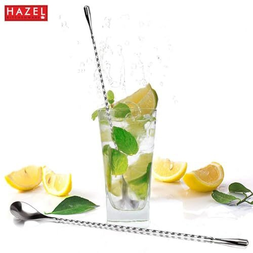Hazel Stainless Steel Bar Spoon | Teardrop Twisted Design Bar Stirrer, Set Of 3