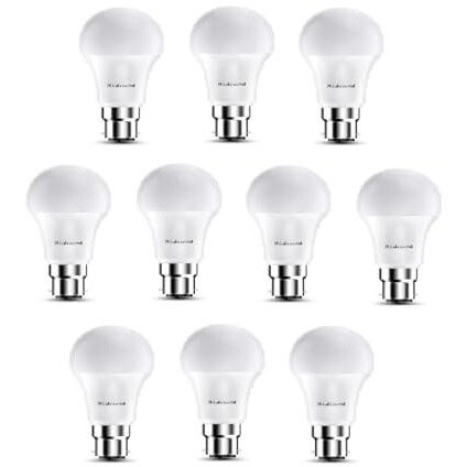 Goldmedal Wow 9W B22 Base Led Bulb - Cool Daylight (6500K) | Energy Efficient | 230 Degree Light Coverage | Surge Protection Up To 4Kv | Rated Life 15000 Hrs | For Home & Office |Pack Of 10