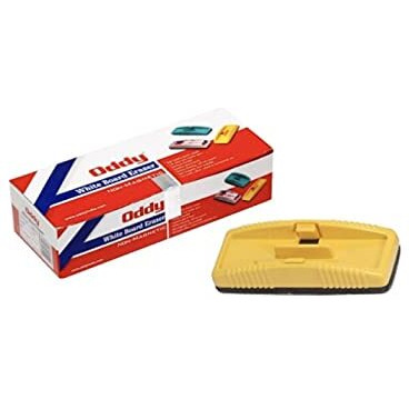 Oddy Non Magnetic Plastic Duster Eraser With 2 Marker Holder (Pack Of 1) Perfect For Everyday Use, Yellow