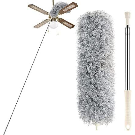 Kazenzo Microfiber Wall Cleaning Mop With Long Handle Ceiling Fan With Wiper Mop For Walls And Roof Cleaning Brush Long Handle Adjustable | Long Broom Stick For Ceiling Cleaning Mop With Long Handle