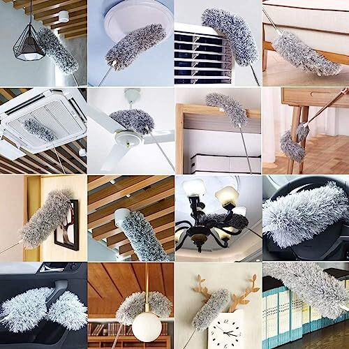 Kazenzo Microfiber Wall Cleaning Mop With Long Handle Ceiling Fan With Wiper Mop For Walls And Roof Cleaning Brush Long Handle Adjustable | Long Broom Stick For Ceiling Cleaning Mop With Long Handle