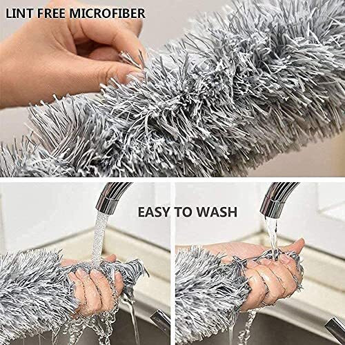 Kazenzo Microfiber Wall Cleaning Mop With Long Handle Ceiling Fan With Wiper Mop For Walls And Roof Cleaning Brush Long Handle Adjustable | Long Broom Stick For Ceiling Cleaning Mop With Long Handle