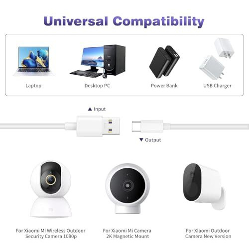 Zorbes Usb To Usb C Power Cable For Cctv Camera