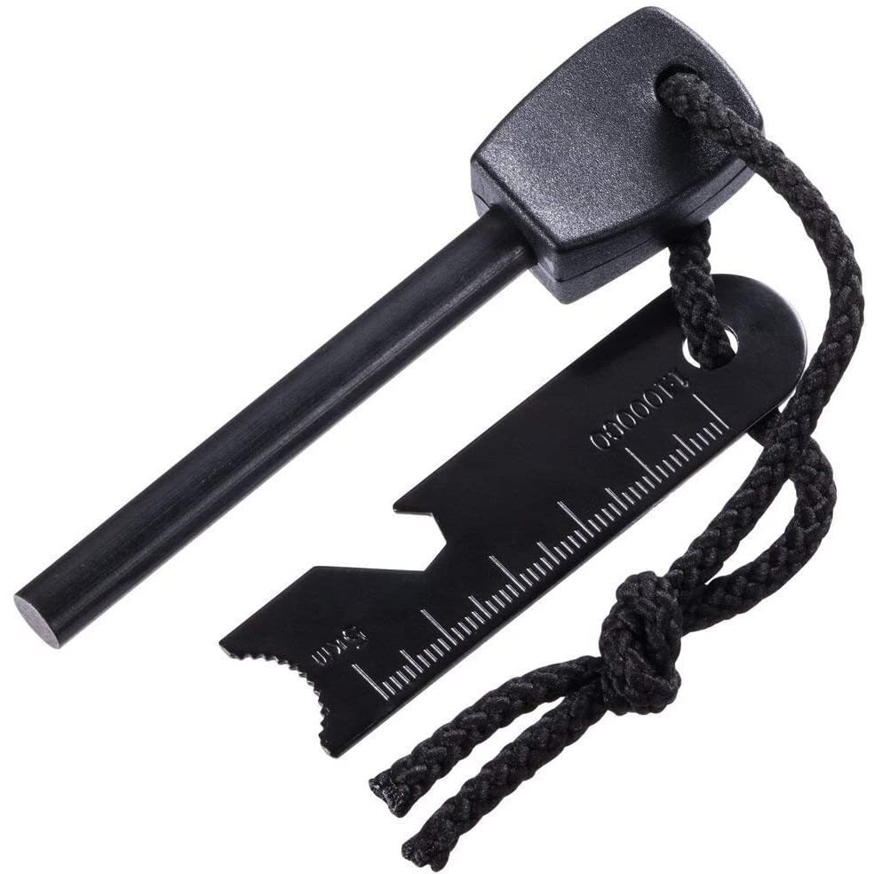 Trekeaze Fire Starter Magnesium Rod With Bottle Opener, Flint Steel Fire Starter For Survival Tool, Camping, Hiking