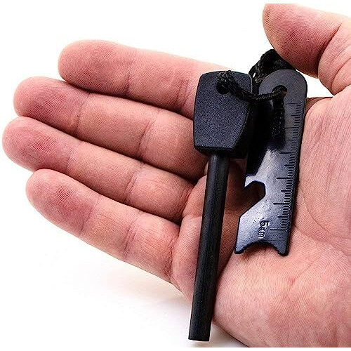 Trekeaze Fire Starter Magnesium Rod With Bottle Opener, Flint Steel Fire Starter For Survival Tool, Camping, Hiking