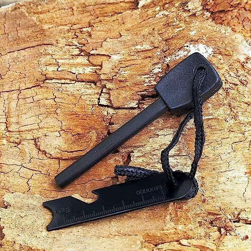 Trekeaze Fire Starter Magnesium Rod With Bottle Opener, Flint Steel Fire Starter For Survival Tool, Camping, Hiking
