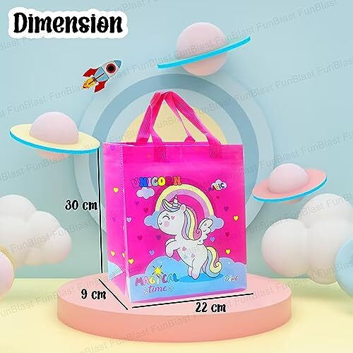 Funblast Unicorn Gifting Bags For Return Gifts - Pack Of 24 Pcs Non-Woven Carry Bags, Multi-Purpose Reusable Carry Bag, Birthday Gifting Bags, Hand Bags For Return Gifts (24)