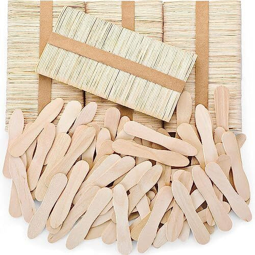Pocheon - 1000 Pcs Disposable Wooden Biodegradable And Eco-Friendly Spoon Wooden Ice-Cream And Dessert Spoon | Used For Tasting, Sampling, And Crafts Size 75 Mm (1000)
