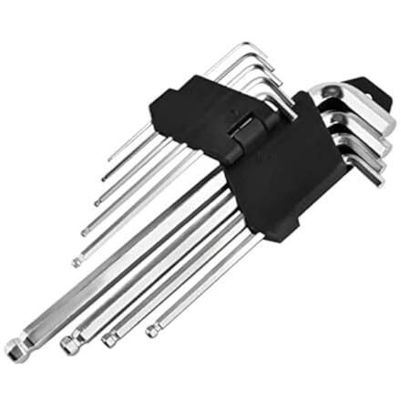 Inditrust 9 Pcs Long Allen Key Set Ball Point Chrome Vanadium Steel, Hex