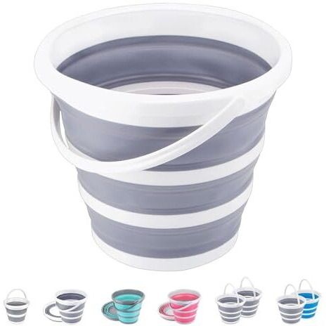 Dardris Collapsible Silicon Folding Bucket, 10 Ltr. (Multicolour, Thermoplastic Elastomer + Polypropylene)