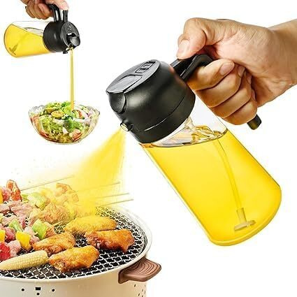 Jasifs Olive Oil Sprayer For Cooking Glass Oil Dispenser Bottle Spray Mister, Refillable Food Grade Oil Vinegar Spritzer Sprayer For Air Fryer,Salad,Baking,Grilling, Frying (Oil Spery 500 Ml)